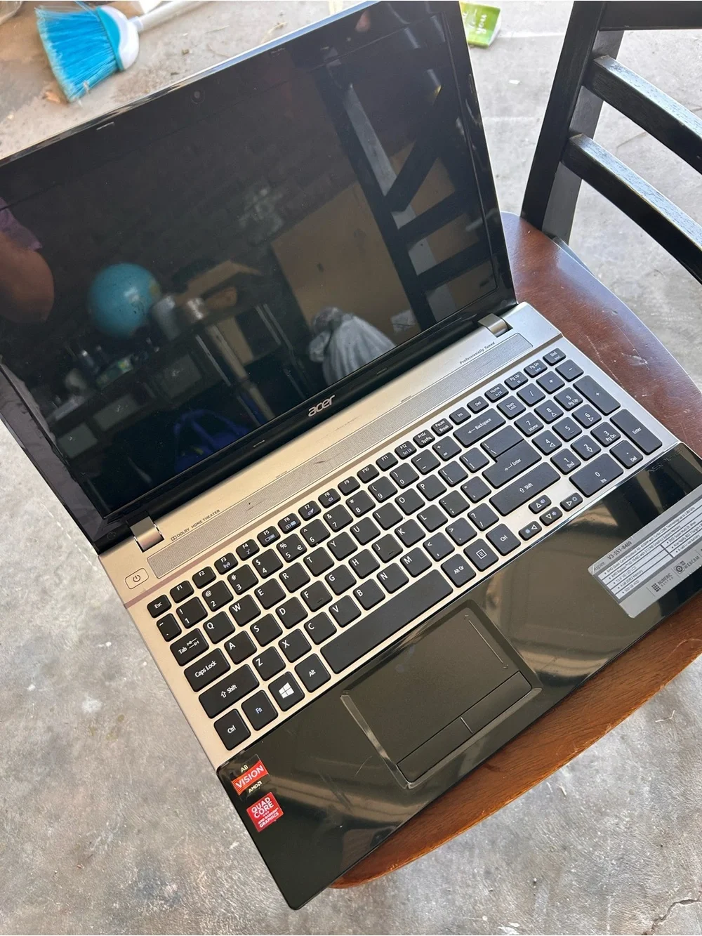 Acer Silver and Black Laptop with Full Keyboard and Numeric Pad